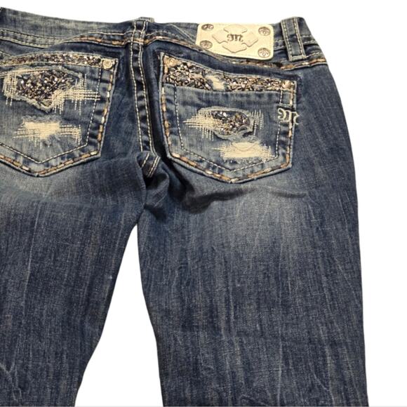 Miss Me Capri Cropped Bling‎ Pockets Stretch Women's Size 27 x 25 - Picture 4 of 12